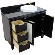 Load image into Gallery viewer, Bellaterra Home Vanity BellaTerra Home 43&quot; Single vanity in Black finish with Black galaxy and round sink- Right door/Right sink 400990-43R-BL-BGRDR