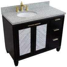 Load image into Gallery viewer, Bellaterra Home Vanity BellaTerra Home 43&quot; Single vanity in Black finish with Gray granite and oval sink- Left door/Left sink 400990-43L-BL-GYOL