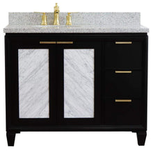 Load image into Gallery viewer, Bellaterra Home Vanity BellaTerra Home 43&quot; Single vanity in Black finish with Gray granite and oval sink- Left door/Left sink 400990-43L-BL-GYOL