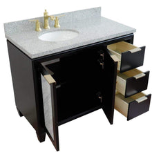 Load image into Gallery viewer, Bellaterra Home Vanity BellaTerra Home 43&quot; Single vanity in Black finish with Gray granite and oval sink- Left door/Left sink 400990-43L-BL-GYOL