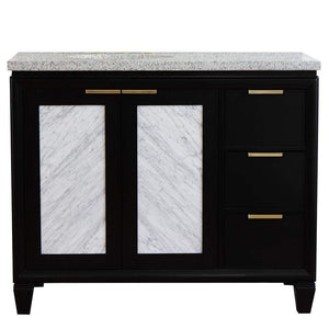Bellaterra Home Vanity BellaTerra Home 43" Single vanity in Black finish with Gray granite and oval sink- Left door/Left sink 400990-43L-BL-GYOL
