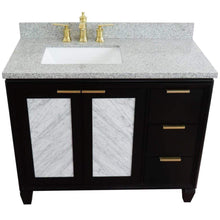 Load image into Gallery viewer, Bellaterra Home Vanity BellaTerra Home 43&quot; Single vanity in Black finish with Gray granite and rectangle sink- Left door/Left sink 400990-43L-BL-GYRL