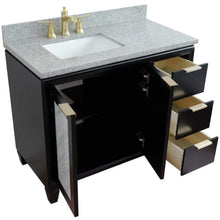 Load image into Gallery viewer, Bellaterra Home Vanity BellaTerra Home 43&quot; Single vanity in Black finish with Gray granite and rectangle sink- Left door/Left sink 400990-43L-BL-GYRL