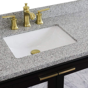 Bellaterra Home Vanity BellaTerra Home 43" Single vanity in Black finish with Gray granite and rectangle sink- Left door/Left sink 400990-43L-BL-GYRL