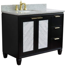 Load image into Gallery viewer, Bellaterra Home Vanity BellaTerra Home 43&quot; Single vanity in Black finish with Gray granite and rectangle sink- Left door/Left sink 400990-43L-BL-GYRL