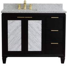 Load image into Gallery viewer, Bellaterra Home Vanity BellaTerra Home 43&quot; Single vanity in Black finish with Gray granite and rectangle sink- Left door/Left sink 400990-43L-BL-GYRL