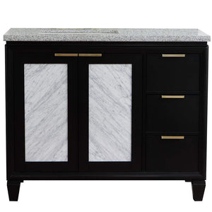 Bellaterra Home Vanity BellaTerra Home 43" Single vanity in Black finish with Gray granite and rectangle sink- Left door/Left sink 400990-43L-BL-GYRL