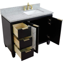 Load image into Gallery viewer, Bellaterra Home Vanity BellaTerra Home 43&quot; Single vanity in Black finish with Gray granite and rectangle sink- Right door/Right sink 400990-43R-BL-GYRR