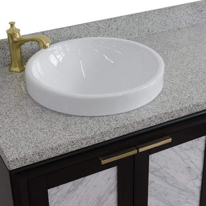 Bellaterra Home Vanity BellaTerra Home 43" Single vanity in Black finish with Gray granite and round sink- Left door/Left sink  400990-43L-BL-GYRDL