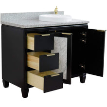 Load image into Gallery viewer, Bellaterra Home Vanity BellaTerra Home 43&quot; Single vanity in Black finish with Gray granite and round sink- Right door/Right sink 400990-43R-BL-GYRDR