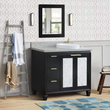 Load image into Gallery viewer, Bellaterra Home Vanity BellaTerra Home 43&quot; Single vanity in Black finish with Gray granite and round sink- Right door/Right sink 400990-43R-BL-GYRDR