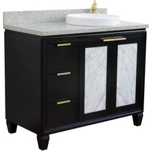 Load image into Gallery viewer, Bellaterra Home Vanity BellaTerra Home 43&quot; Single vanity in Black finish with Gray granite and round sink- Right door/Right sink 400990-43R-BL-GYRDR