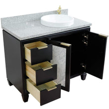 Load image into Gallery viewer, Bellaterra Home Vanity BellaTerra Home 43&quot; Single vanity in Black finish with Gray granite and round sink- Right door/Right sink 400990-43R-BL-GYRDR