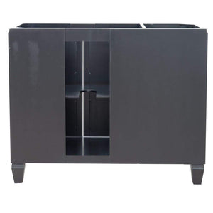 Bellaterra Home Vanity BellaTerra Home 43" Single vanity in Black finish with Gray granite and round sink- Right door/Right sink 400990-43R-BL-GYRDR