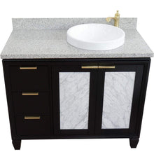 Load image into Gallery viewer, Bellaterra Home Vanity BellaTerra Home 43&quot; Single vanity in Black finish with Gray granite and round sink- Right door/Right sink 400990-43R-BL-GYRDR
