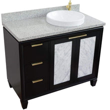 Load image into Gallery viewer, Bellaterra Home Vanity BellaTerra Home 43&quot; Single vanity in Black finish with Gray granite and round sink- Right door/Right sink 400990-43R-BL-GYRDR