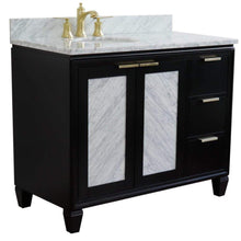 Load image into Gallery viewer, Bellaterra Home Vanity BellaTerra Home 43&quot; Single vanity in Black finish with White Carrara and oval sink- Left door/Left sink 400990-43L-BL-WMOL