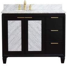 Load image into Gallery viewer, Bellaterra Home Vanity BellaTerra Home 43&quot; Single vanity in Black finish with White Carrara and oval sink- Left door/Left sink 400990-43L-BL-WMOL