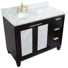 Load image into Gallery viewer, Bellaterra Home Vanity BellaTerra Home 43&quot; Single vanity in Black finish with White Carrara and oval sink- Left door/Left sink 400990-43L-BL-WMOL
