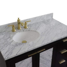 Load image into Gallery viewer, Bellaterra Home Vanity BellaTerra Home 43&quot; Single vanity in Black finish with White Carrara and oval sink- Left door/Left sink 400990-43L-BL-WMOL