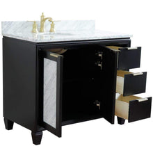 Load image into Gallery viewer, Bellaterra Home Vanity BellaTerra Home 43&quot; Single vanity in Black finish with White Carrara and oval sink- Left door/Left sink 400990-43L-BL-WMOL