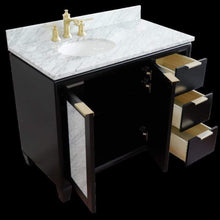 Load image into Gallery viewer, Bellaterra Home Vanity BellaTerra Home 43&quot; Single vanity in Black finish with White Carrara and oval sink- Left door/Left sink 400990-43L-BL-WMOL