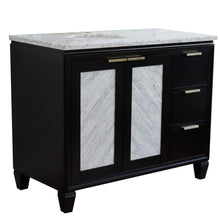 Load image into Gallery viewer, Bellaterra Home Vanity BellaTerra Home 43&quot; Single vanity in Black finish with White Carrara and oval sink- Left door/Left sink 400990-43L-BL-WMOL
