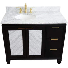Load image into Gallery viewer, Bellaterra Home Vanity BellaTerra Home 43&quot; Single vanity in Black finish with White Carrara and oval sink- Left door/Left sink 400990-43L-BL-WMOL