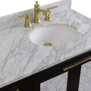 Bellaterra Home Vanity BellaTerra Home 43" Single vanity in Black finish with White Carrara and oval sink- Right door/Right sink 400990-43R-BL-WMOR