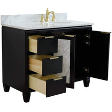 Load image into Gallery viewer, Bellaterra Home Vanity BellaTerra Home 43&quot; Single vanity in Black finish with White Carrara and oval sink- Right door/Right sink 400990-43R-BL-WMOR