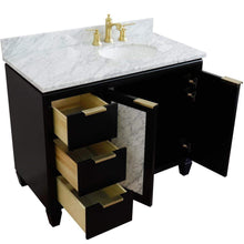 Load image into Gallery viewer, Bellaterra Home Vanity BellaTerra Home 43&quot; Single vanity in Black finish with White Carrara and oval sink- Right door/Right sink 400990-43R-BL-WMOR