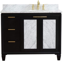 Load image into Gallery viewer, Bellaterra Home Vanity BellaTerra Home 43&quot; Single vanity in Black finish with White Carrara and oval sink- Right door/Right sink 400990-43R-BL-WMOR