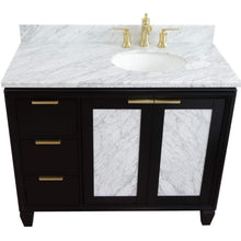 Load image into Gallery viewer, Bellaterra Home Vanity BellaTerra Home 43&quot; Single vanity in Black finish with White Carrara and oval sink- Right door/Right sink 400990-43R-BL-WMOR