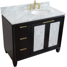 Load image into Gallery viewer, Bellaterra Home Vanity BellaTerra Home 43&quot; Single vanity in Black finish with White Carrara and oval sink- Right door/Right sink 400990-43R-BL-WMOR