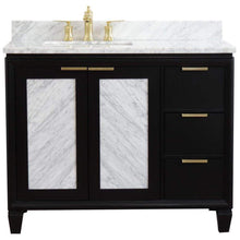 Load image into Gallery viewer, Bellaterra Home Vanity BellaTerra Home 43&quot; Single vanity in Black finish with White Carrara and rectangle sink- Left door/Left sink 400990-43L-BL-WMRL