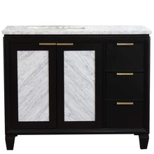 Load image into Gallery viewer, Bellaterra Home Vanity BellaTerra Home 43&quot; Single vanity in Black finish with White Carrara and rectangle sink- Left door/Left sink 400990-43L-BL-WMRL