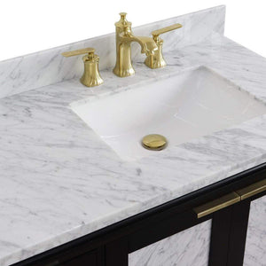 Bellaterra Home Vanity BellaTerra Home 43" Single vanity in Black finish with White Carrara and rectangle sink- Right door/Right sink 400990-43R-BL-WMRR