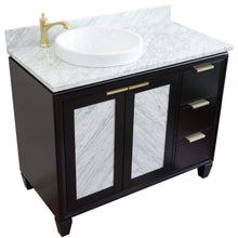Load image into Gallery viewer, Bellaterra Home Vanity BellaTerra Home 43&quot; Single vanity in Black finish with White Carrara and round sink- Left door/Left sink 400990-43L-BL-WMRDL