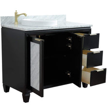 Load image into Gallery viewer, Bellaterra Home Vanity BellaTerra Home 43&quot; Single vanity in Black finish with White Carrara and round sink- Left door/Left sink 400990-43L-BL-WMRDL