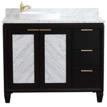 Load image into Gallery viewer, Bellaterra Home Vanity BellaTerra Home 43&quot; Single vanity in Black finish with White Carrara and round sink- Left door/Left sink 400990-43L-BL-WMRDL