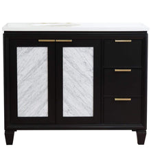 Load image into Gallery viewer, Bellaterra Home Vanity BellaTerra Home 43&quot; Single vanity in Black finish with White quartz and oval sink- Left door/Left sink 400990-43L-BL-WEOL
