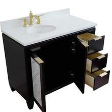 Load image into Gallery viewer, Bellaterra Home Vanity BellaTerra Home 43&quot; Single vanity in Black finish with White quartz and oval sink- Left door/Left sink 400990-43L-BL-WEOL