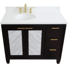 Load image into Gallery viewer, Bellaterra Home Vanity BellaTerra Home 43&quot; Single vanity in Black finish with White quartz and oval sink- Left door/Left sink 400990-43L-BL-WEOL