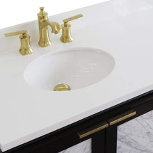 Load image into Gallery viewer, Bellaterra Home Vanity BellaTerra Home 43&quot; Single vanity in Black finish with White quartz and oval sink- Left door/Left sink 400990-43L-BL-WEOL