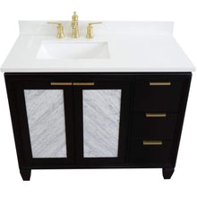 Load image into Gallery viewer, Bellaterra Home Vanity BellaTerra Home 43&quot; Single vanity in Black finish with White quartz and rectangle sink- Left door/Left sink 400990-43L-BL-WERL