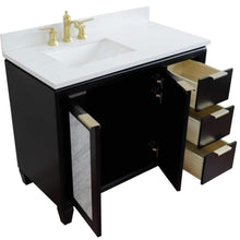 Load image into Gallery viewer, Bellaterra Home Vanity BellaTerra Home 43&quot; Single vanity in Black finish with White quartz and rectangle sink- Left door/Left sink 400990-43L-BL-WERL