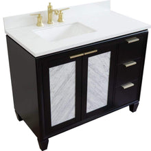 Load image into Gallery viewer, Bellaterra Home Vanity BellaTerra Home 43&quot; Single vanity in Black finish with White quartz and rectangle sink- Left door/Left sink 400990-43L-BL-WERL