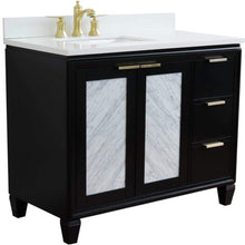 Load image into Gallery viewer, Bellaterra Home Vanity BellaTerra Home 43&quot; Single vanity in Black finish with White quartz and rectangle sink- Left door/Left sink 400990-43L-BL-WERL