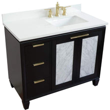 Load image into Gallery viewer, Bellaterra Home Vanity BellaTerra Home 43&quot; Single vanity in Black finish with White quartz and rectangle sink- Right door/Right sink 400990-43R-BL-WERR