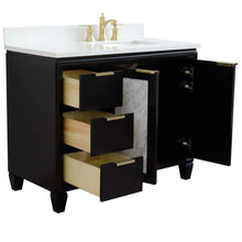 Load image into Gallery viewer, Bellaterra Home Vanity BellaTerra Home 43&quot; Single vanity in Black finish with White quartz and rectangle sink- Right door/Right sink 400990-43R-BL-WERR